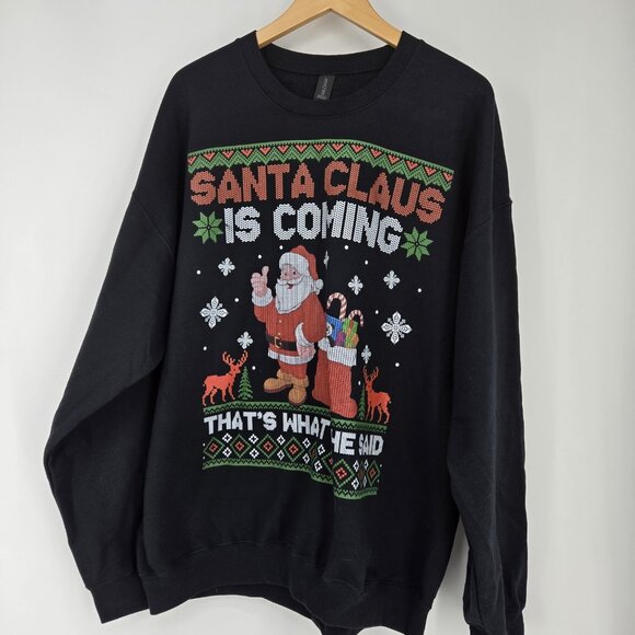 Gildan Other - Gildan Crewneck Sweatshirt Santa Claus Is Coming That’s What She Said Unisex XL